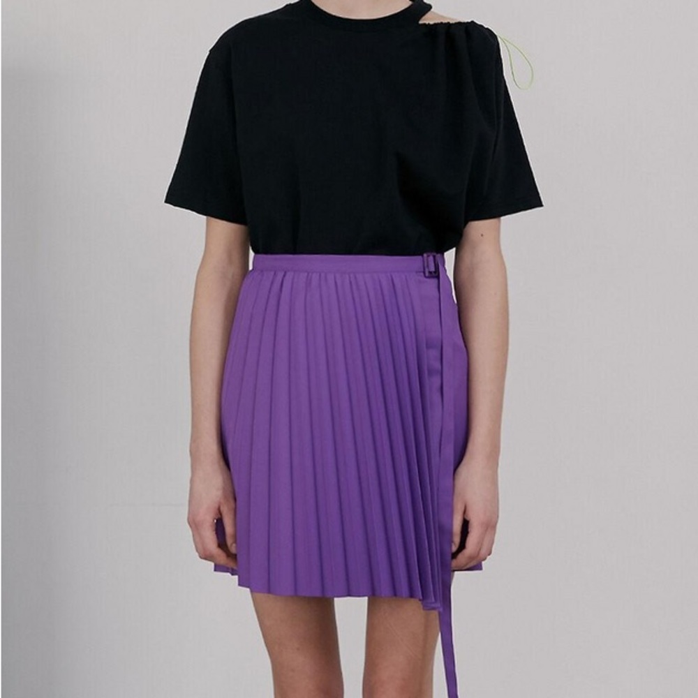Rocket x Lunch Purple Pleated Wrap Mini Skirt S